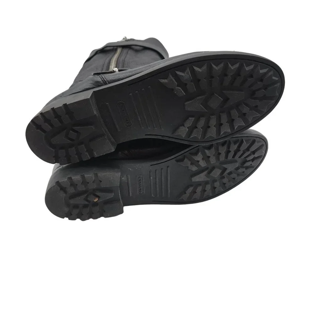 Coach Vanessa Leather Boots Moto Steampunk Goth Womens size 11B - Picture 6 of 7